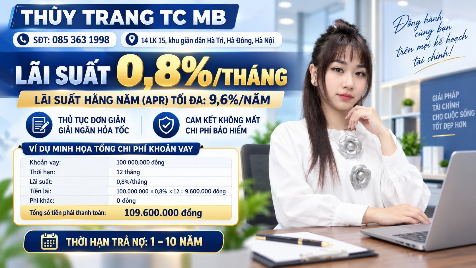 Thùy Trang TC MB - Lãi suất 0,8%/tháng